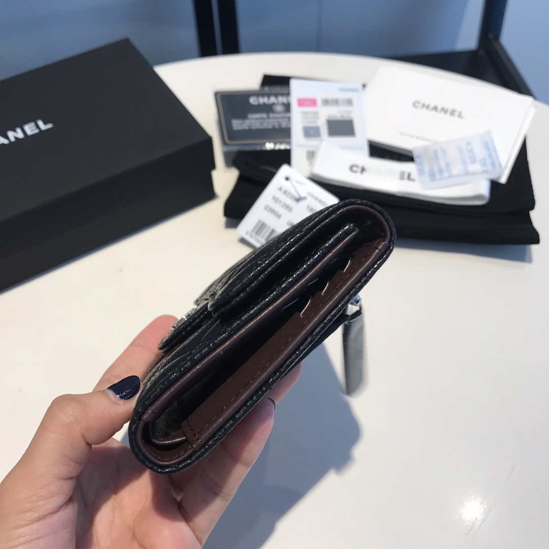 Chanel AP0231 Classic Small FLAP Wallet Calfskin Black Sliver - Default Title - View 5
