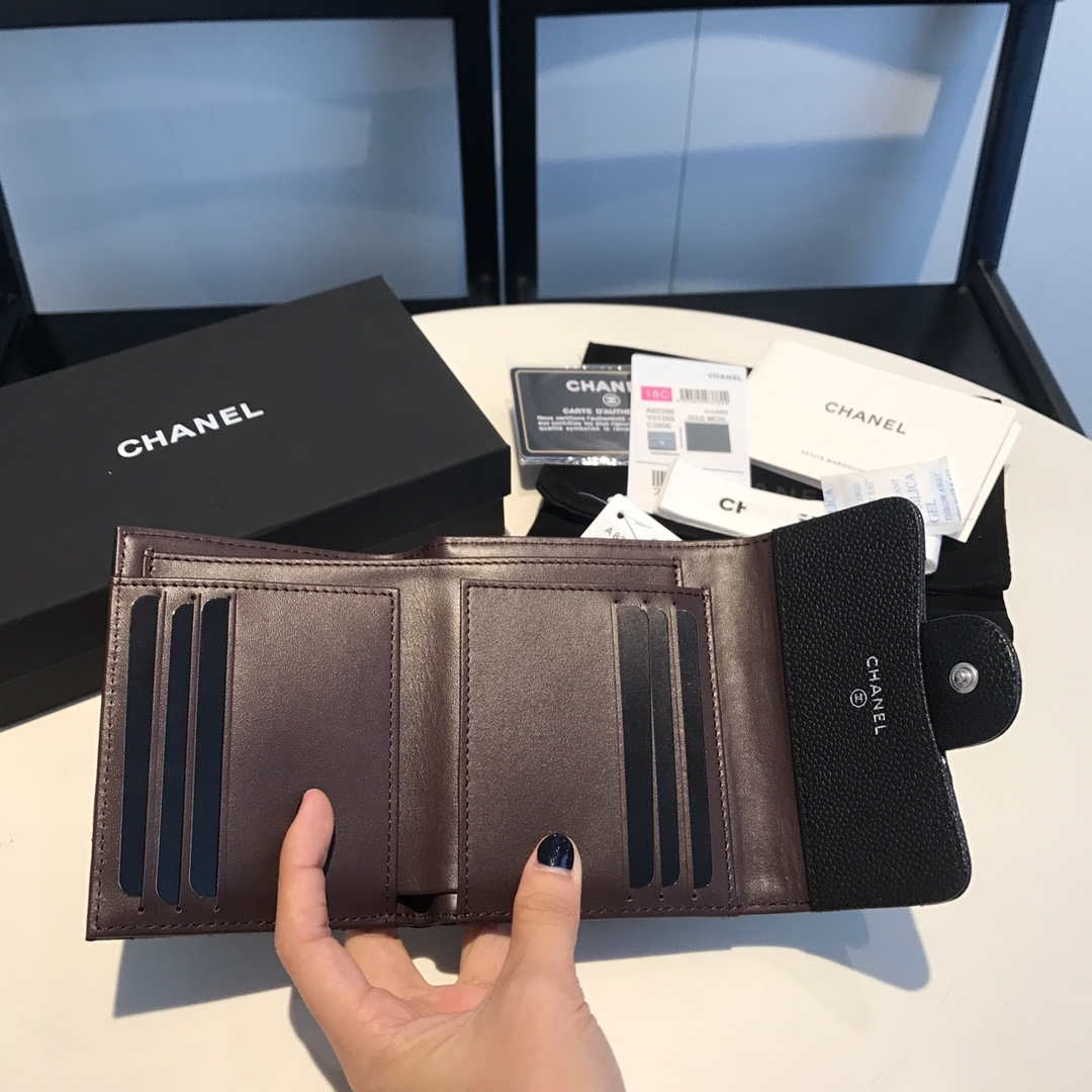 Chanel AP0231 Classic Small FLAP Wallet Calfskin Black Sliver - Default Title - View 8