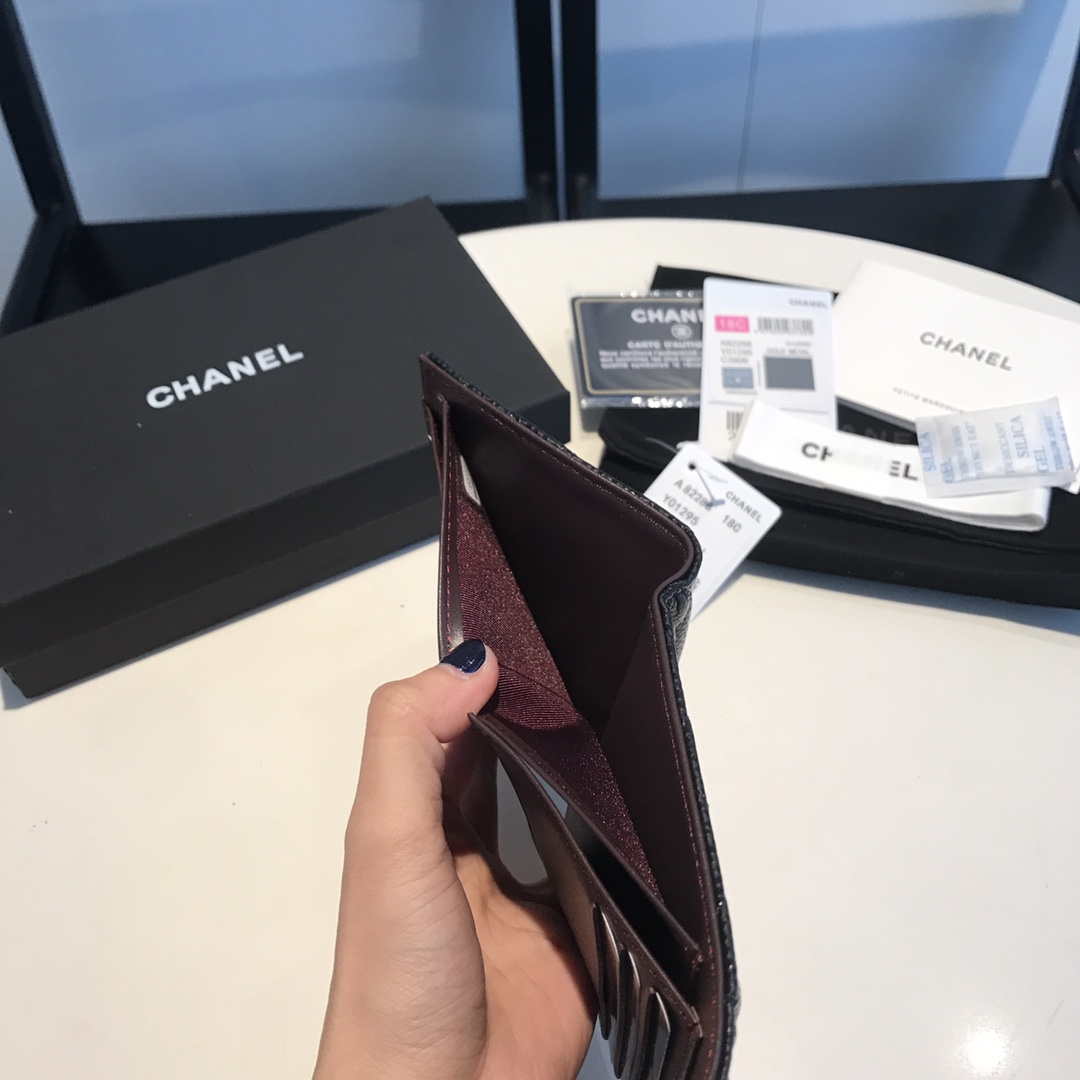 Chanel AP0231 Classic Small FLAP Wallet Calfskin Black Sliver - Default Title - View 9