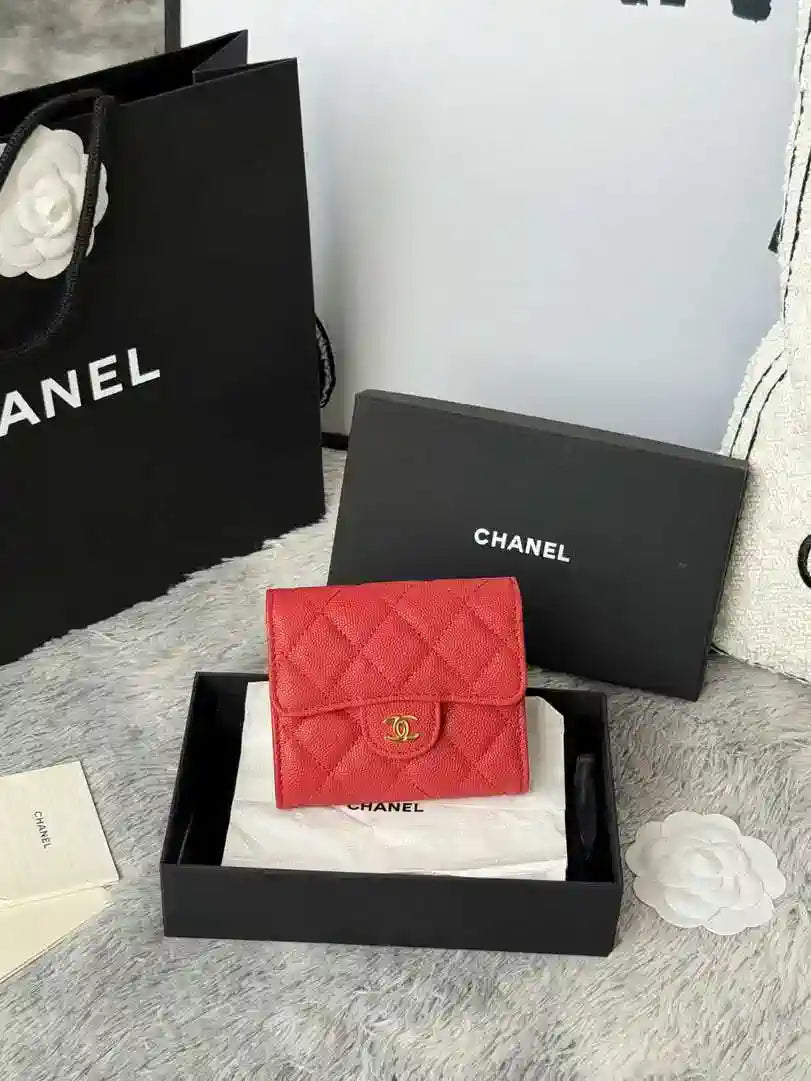 Chanel AP0231 Classic Small FLAP Wallet Calfskin Red