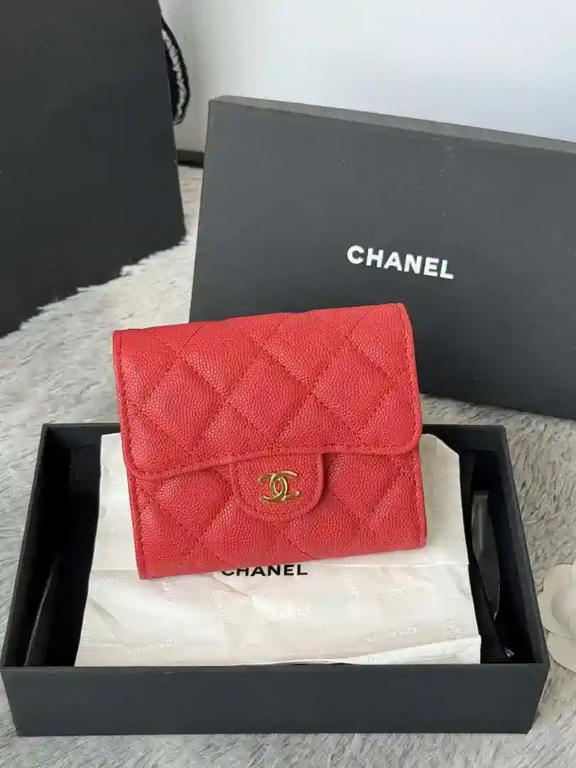 Chanel AP0231 Classic Small FLAP Wallet Calfskin Red
