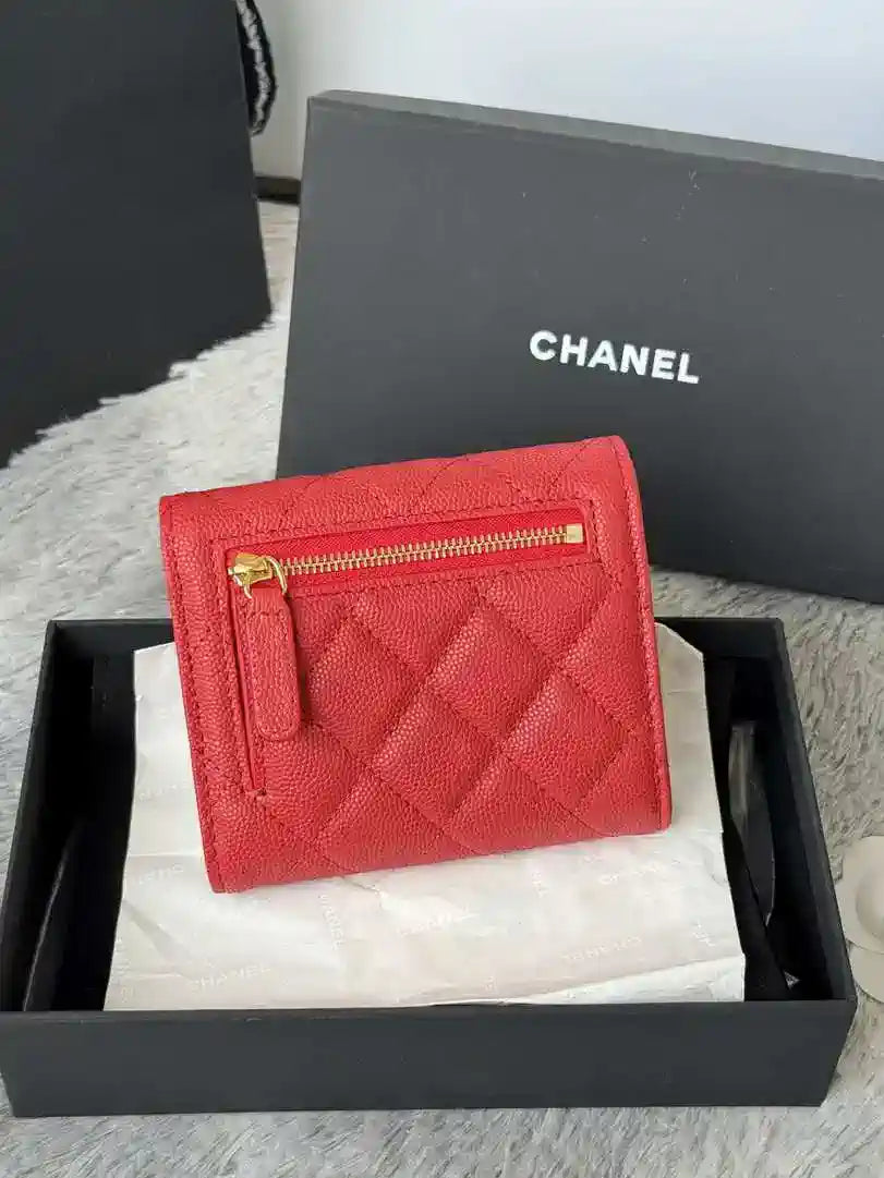 Chanel AP0231 Classic Small FLAP Wallet Calfskin Red