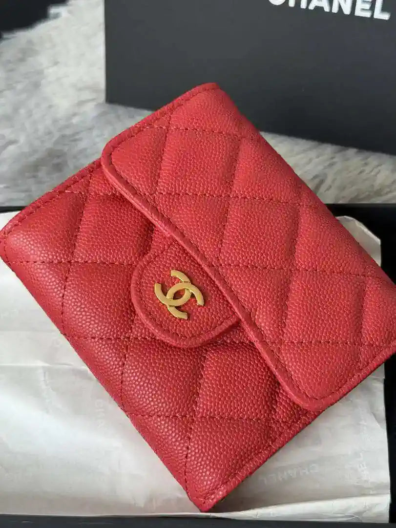 Chanel AP0231 Classic Small FLAP Wallet Calfskin Red