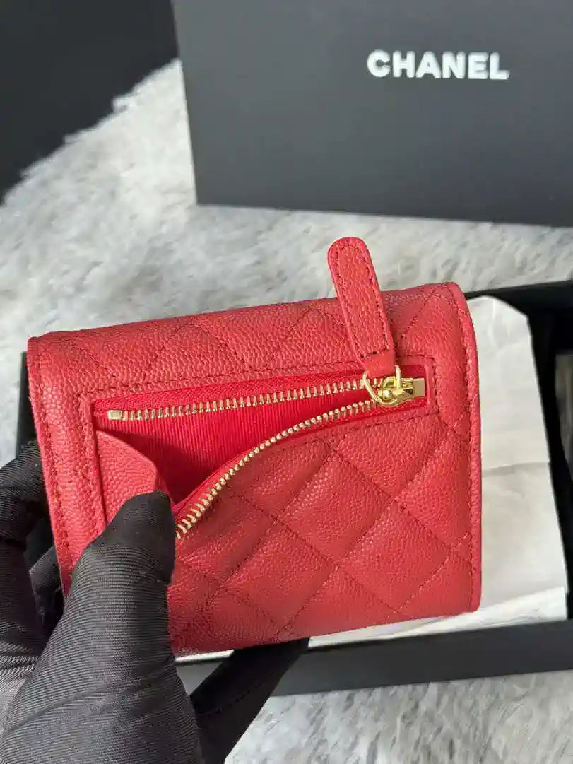 Chanel AP0231 Classic Small FLAP Wallet Calfskin Red
