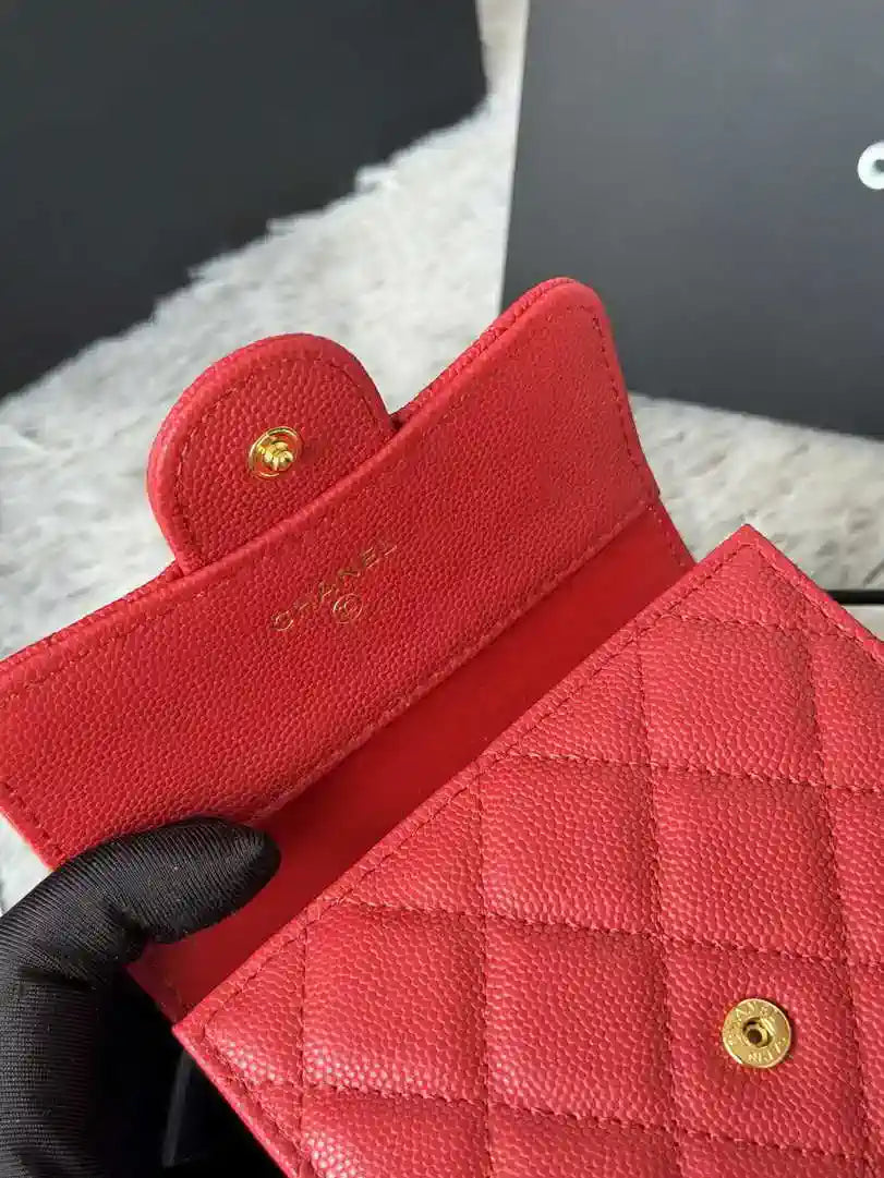 Chanel AP0231 Classic Small FLAP Wallet Calfskin Red
