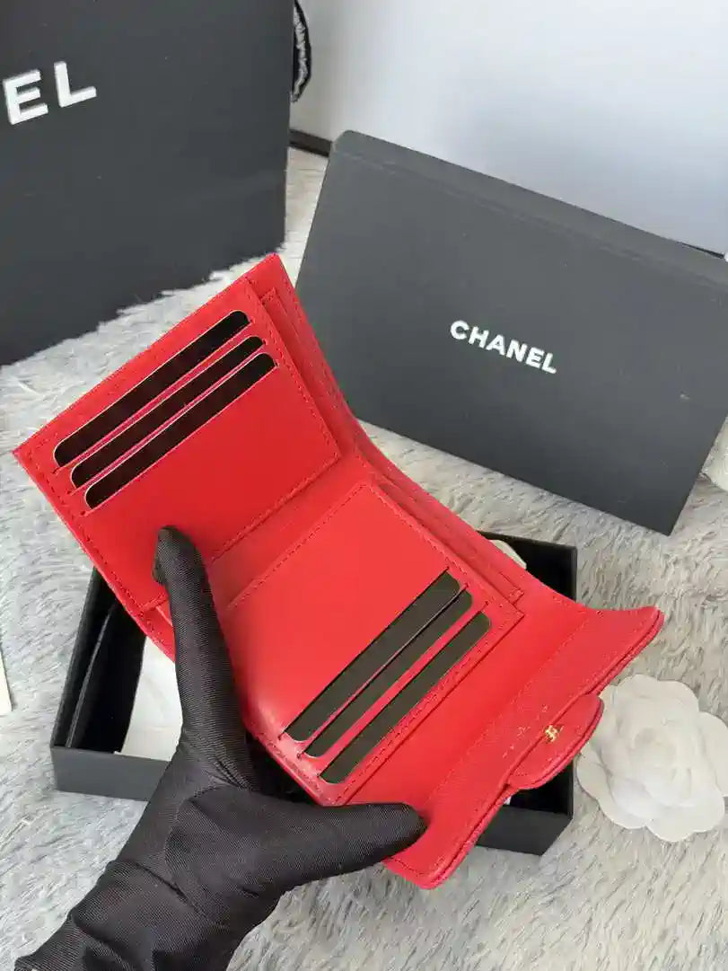 Chanel AP0231 Classic Small FLAP Wallet Calfskin Red