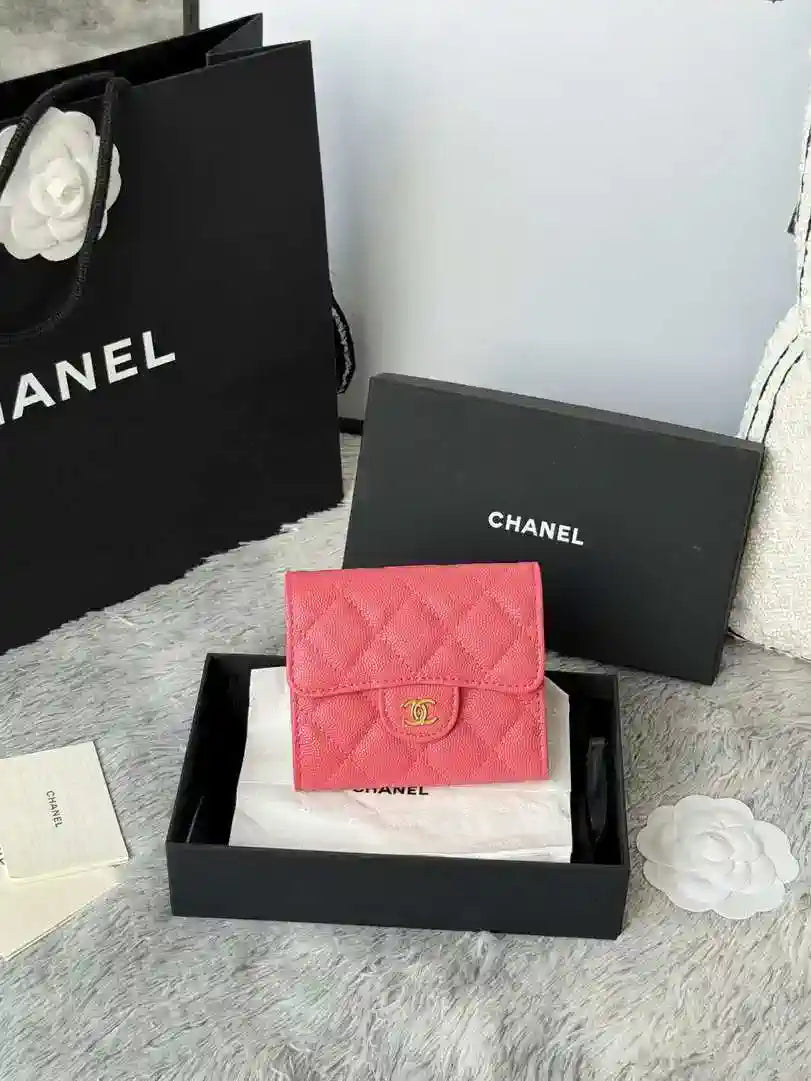 Chanel AP0231 Classic Small FLAP Wallet Calfskin Rose Pink