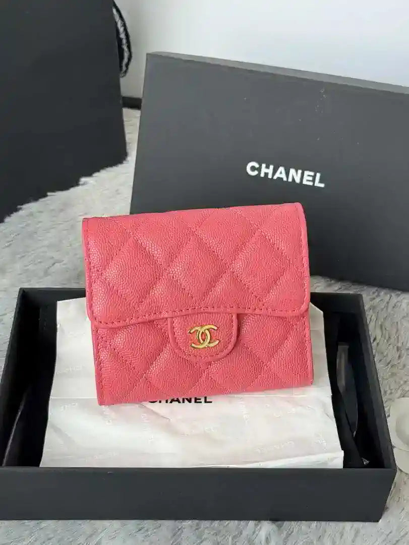 Chanel AP0231 Classic Small FLAP Wallet Calfskin Rose Pink