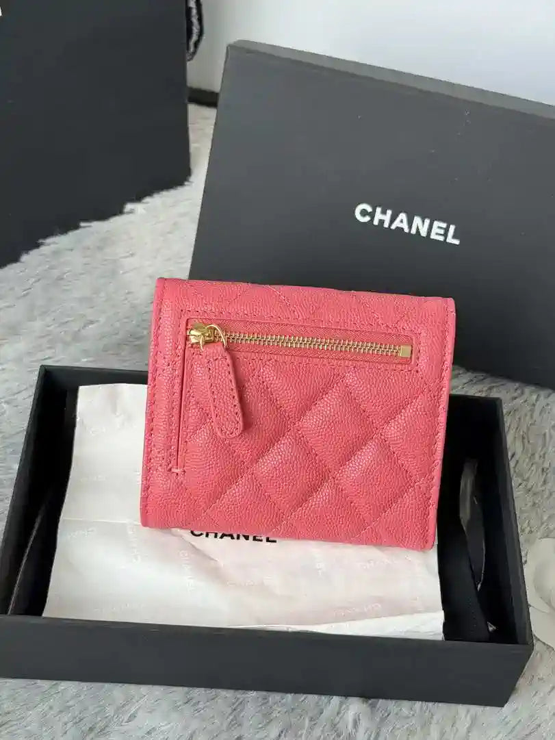 Chanel AP0231 Classic Small FLAP Wallet Calfskin Rose Pink