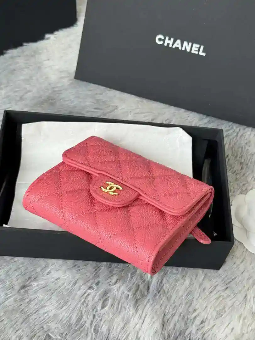 Chanel AP0231 Classic Small FLAP Wallet Calfskin Rose Pink
