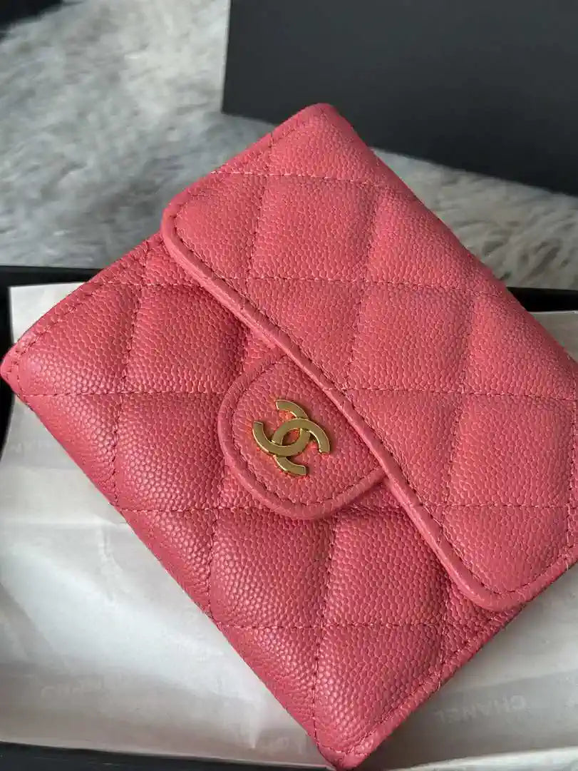 Chanel AP0231 Classic Small FLAP Wallet Calfskin Rose Pink