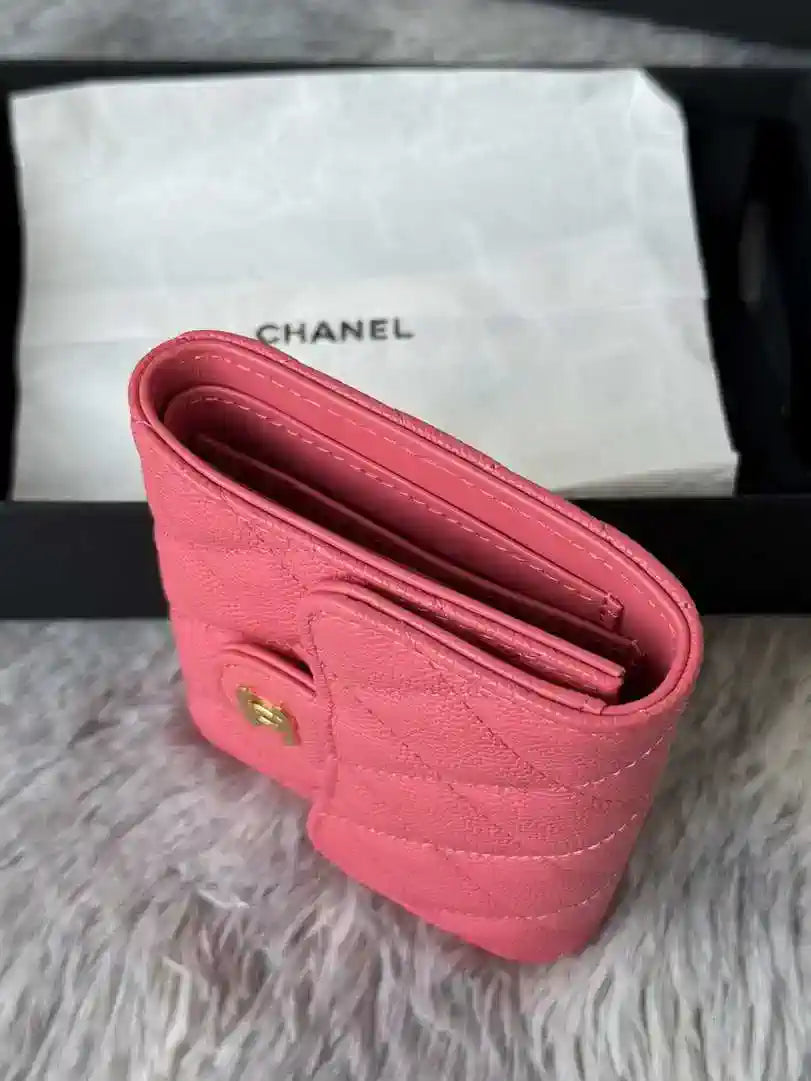 Chanel AP0231 Classic Small FLAP Wallet Calfskin Rose Pink