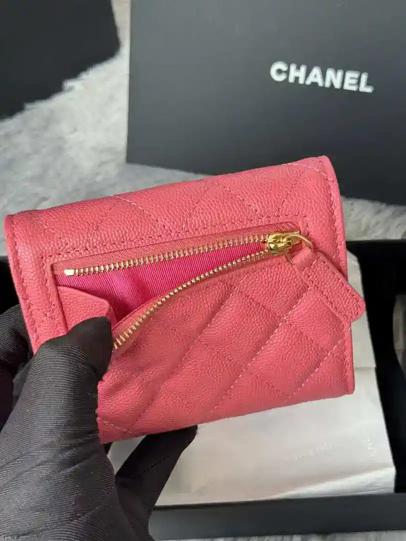 Chanel AP0231 Classic Small FLAP Wallet Calfskin Rose Pink