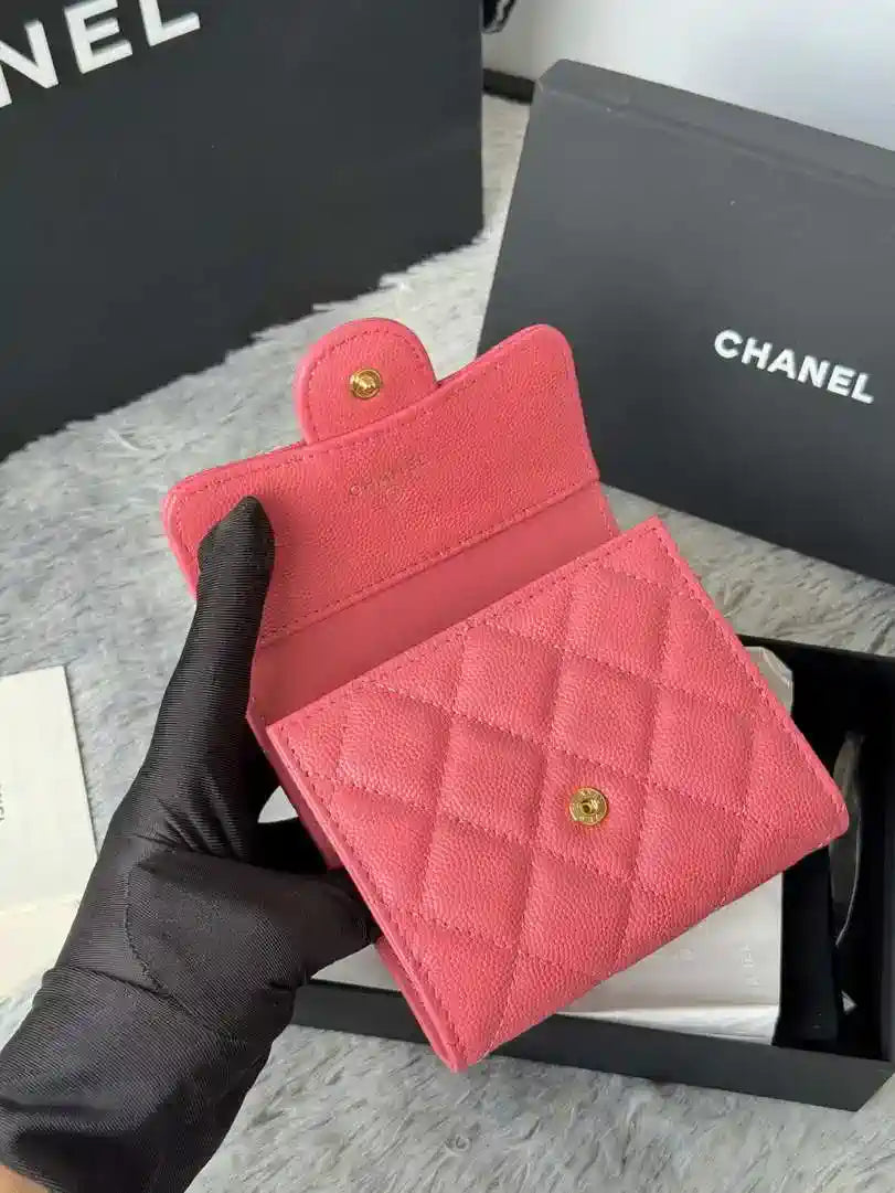 Chanel AP0231 Classic Small FLAP Wallet Calfskin Rose Pink