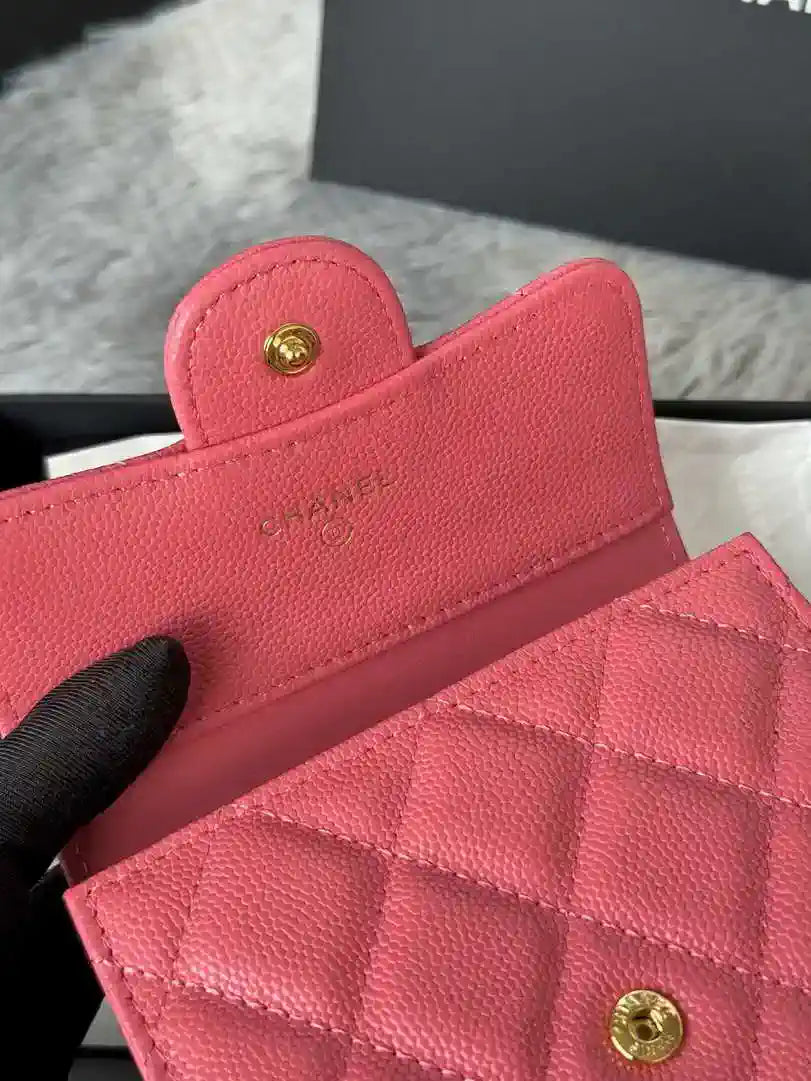 Chanel AP0231 Classic Small FLAP Wallet Calfskin Rose Pink