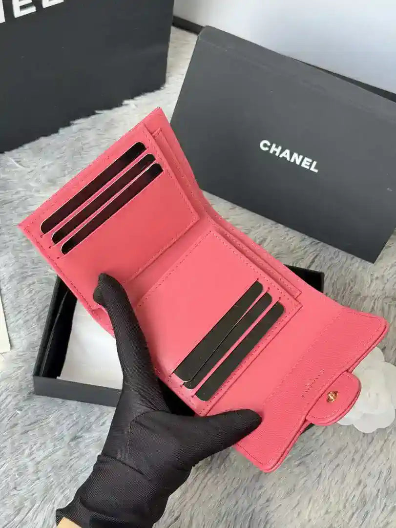Chanel AP0231 Classic Small FLAP Wallet Calfskin Rose Pink
