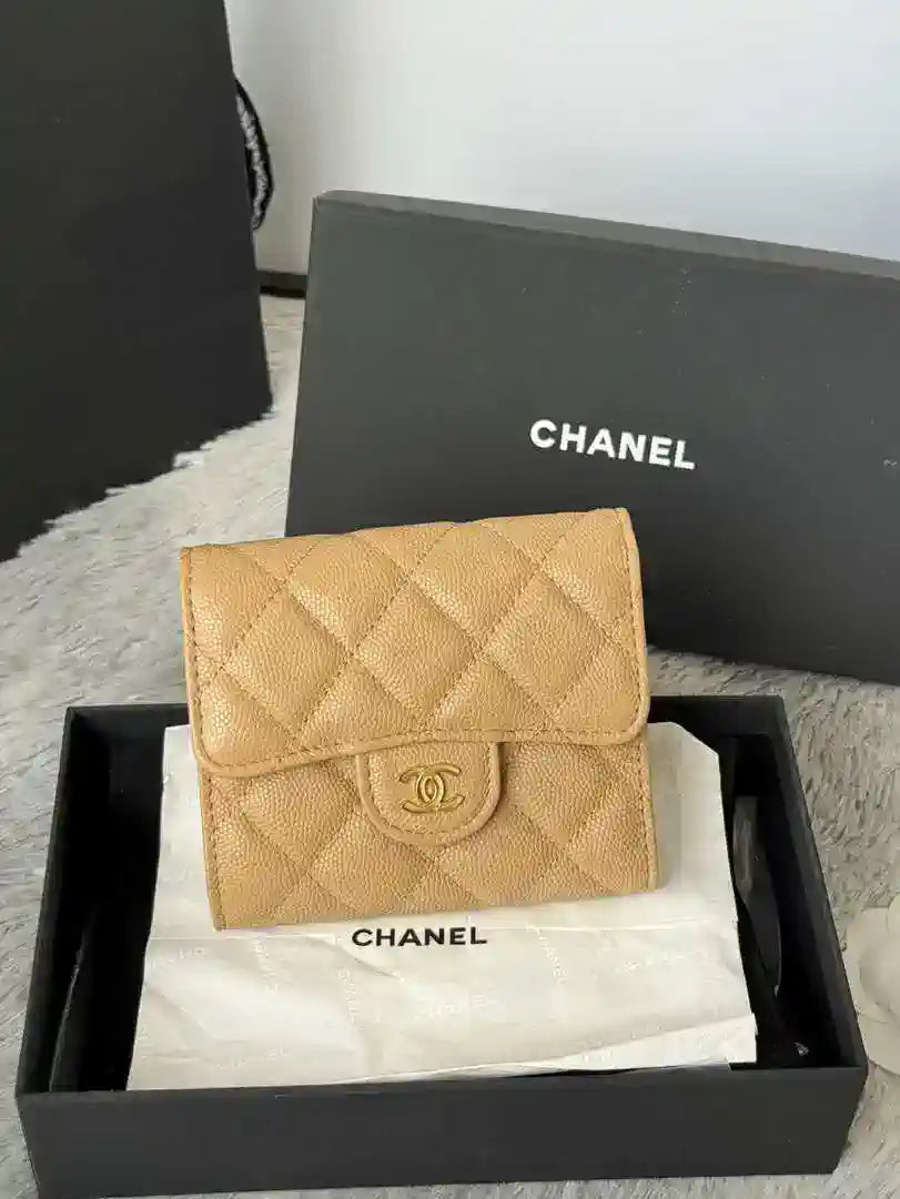 Chanel AP0231 Classic Small FLAP Wallet Calfskin Apricot