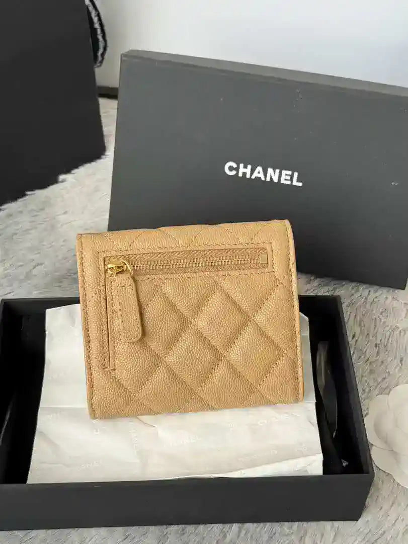 Chanel AP0231 Classic Small FLAP Wallet Calfskin Apricot