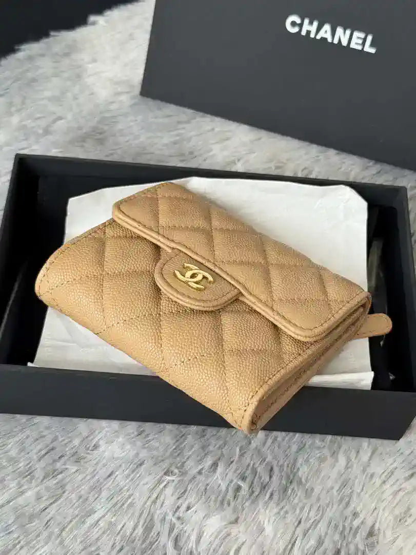 Chanel AP0231 Classic Small FLAP Wallet Calfskin Apricot