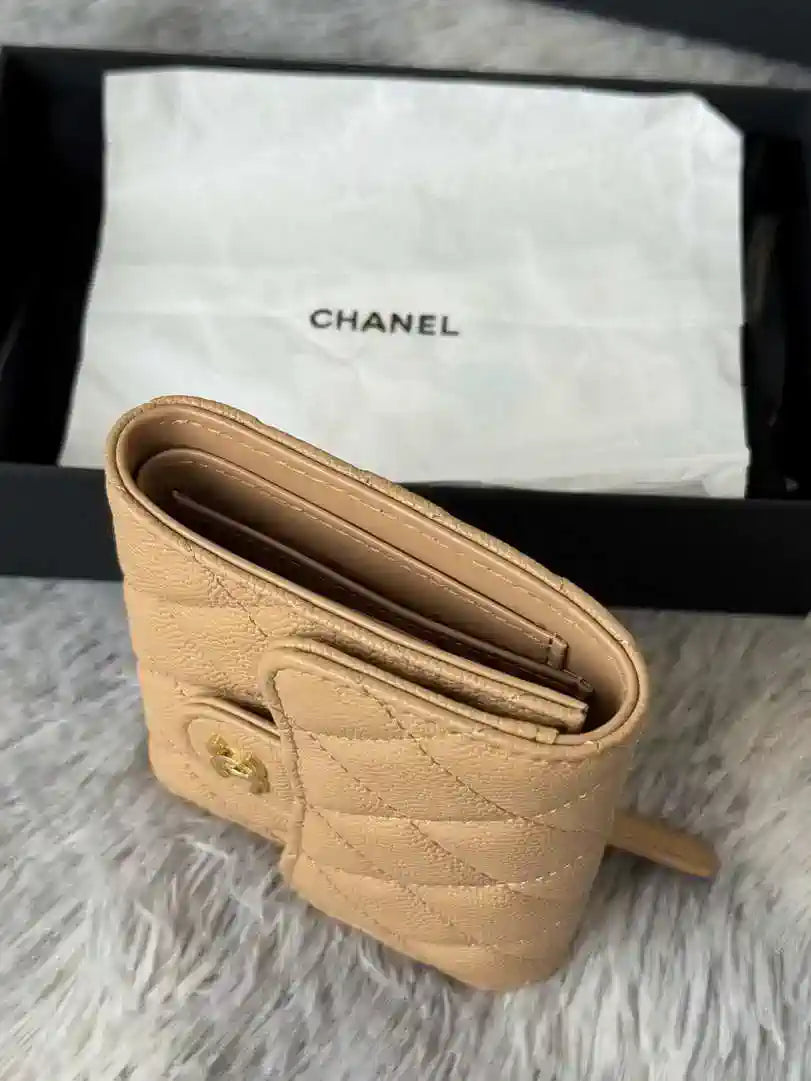 Chanel AP0231 Classic Small FLAP Wallet Calfskin Apricot