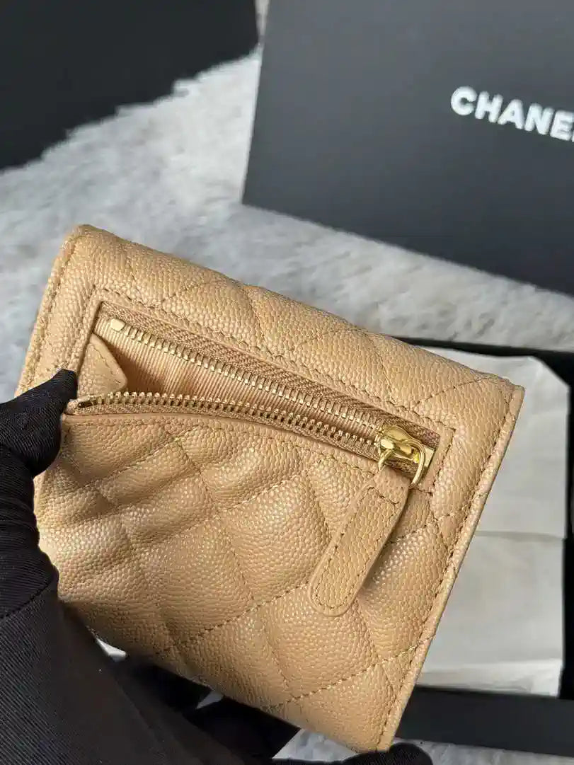 Chanel AP0231 Classic Small FLAP Wallet Calfskin Apricot