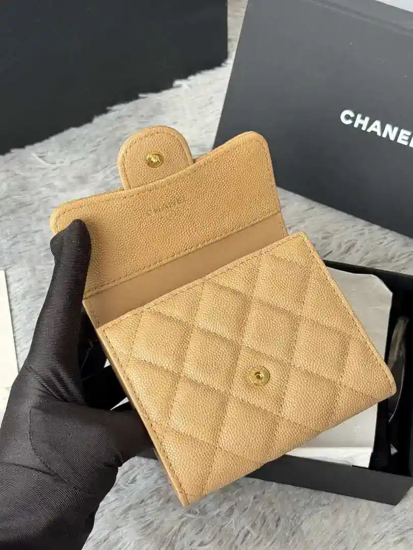 Chanel AP0231 Classic Small FLAP Wallet Calfskin Apricot