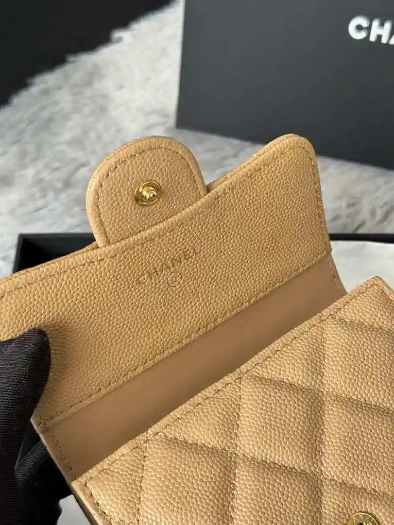 Chanel AP0231 Classic Small FLAP Wallet Calfskin Apricot