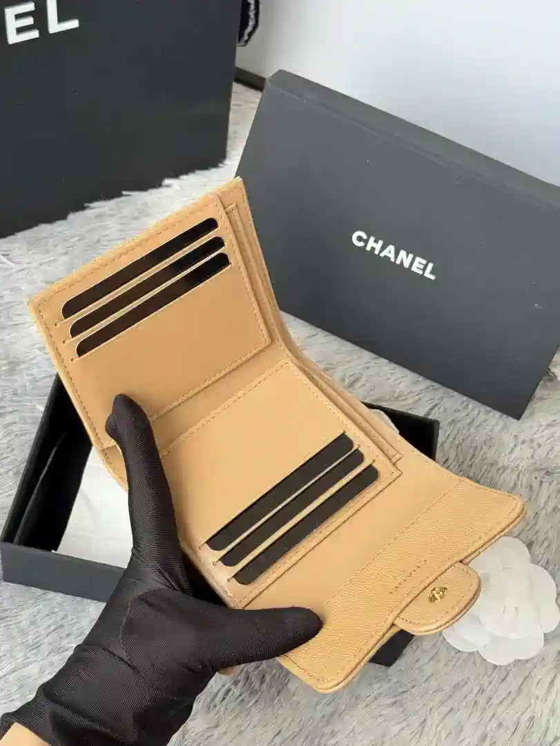 Chanel AP0231 Classic Small FLAP Wallet Calfskin Apricot