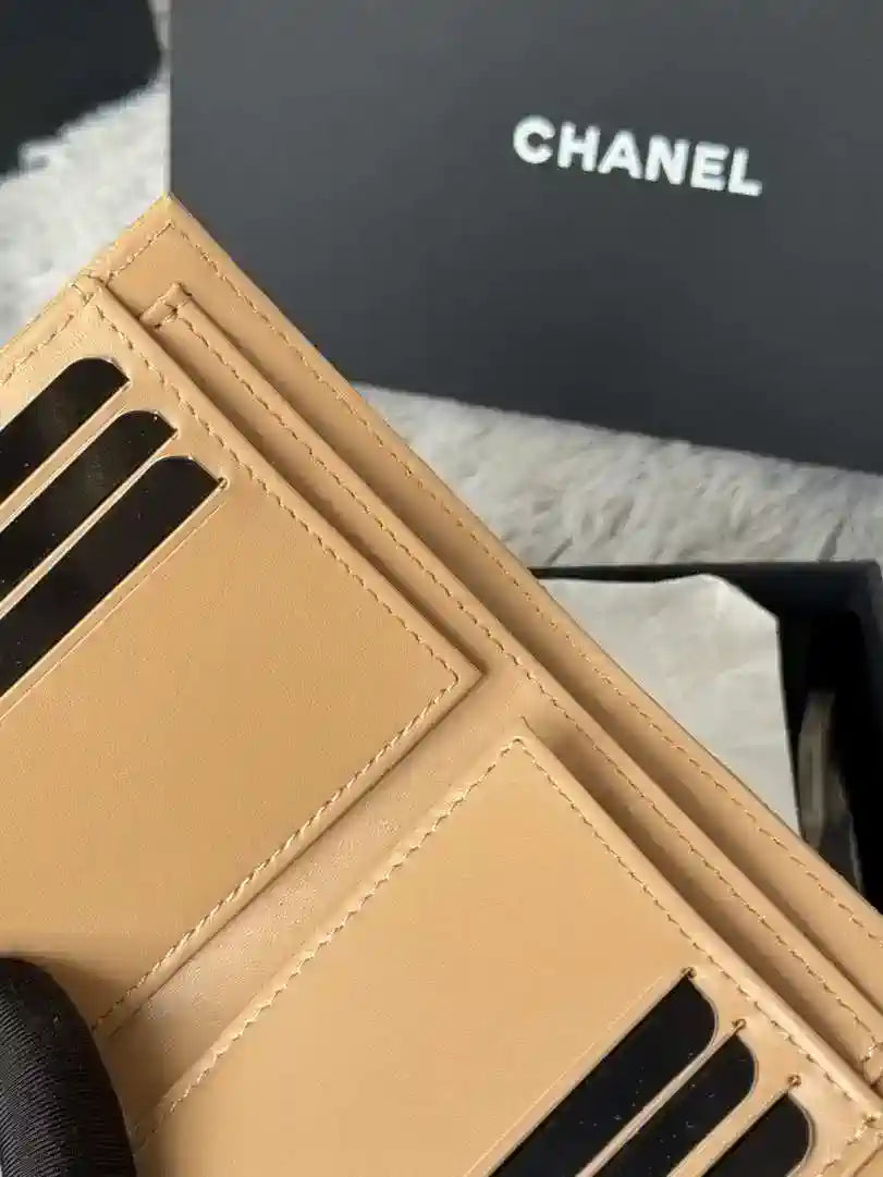 Chanel AP0231 Classic Small FLAP Wallet Calfskin Apricot