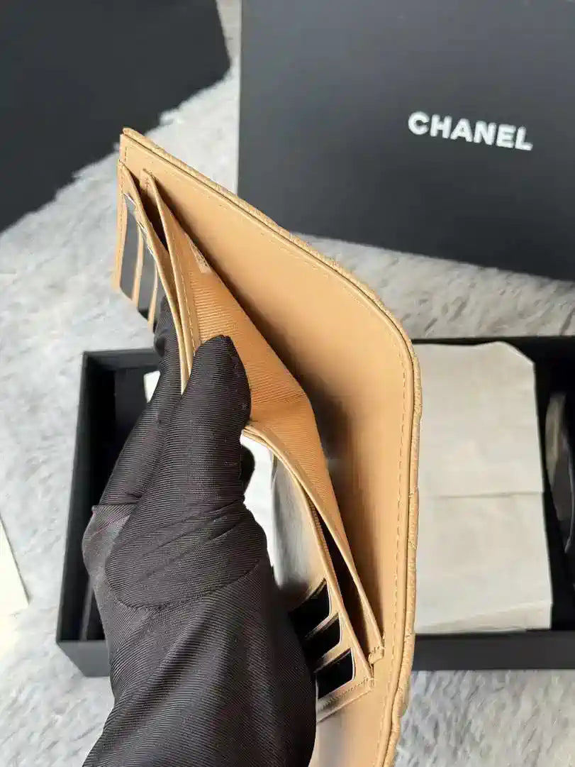 Chanel AP0231 Classic Small FLAP Wallet Calfskin Apricot