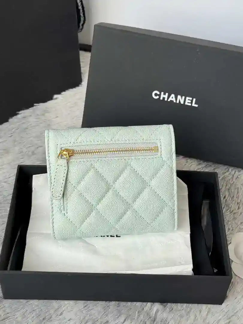 Chanel AP0231 Classic Small FLAP Wallet Calfskin Light Blue