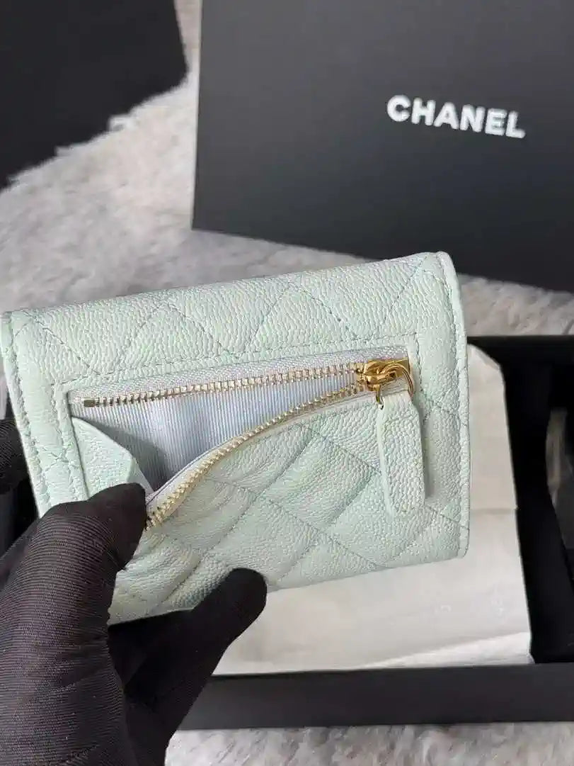 Chanel AP0231 Classic Small FLAP Wallet Calfskin Light Blue