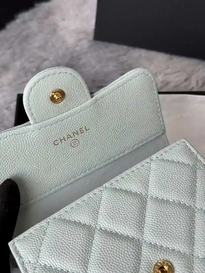 Chanel AP0231 Classic Small FLAP Wallet Calfskin Light Blue