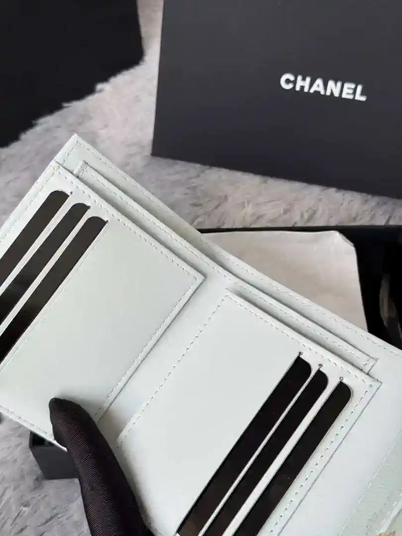 Chanel AP0231 Classic Small FLAP Wallet Calfskin Light Blue