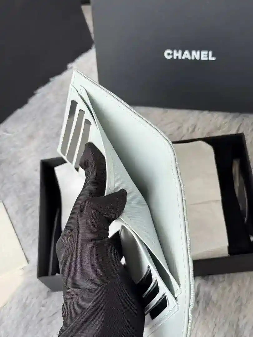 Chanel AP0231 Classic Small FLAP Wallet Calfskin Light Blue