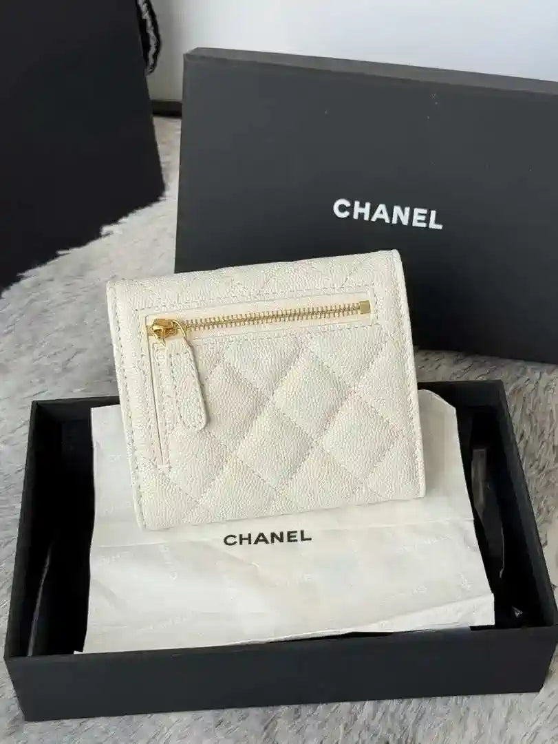 Chanel AP0231 Classic Small FLAP Wallet Calfskin White