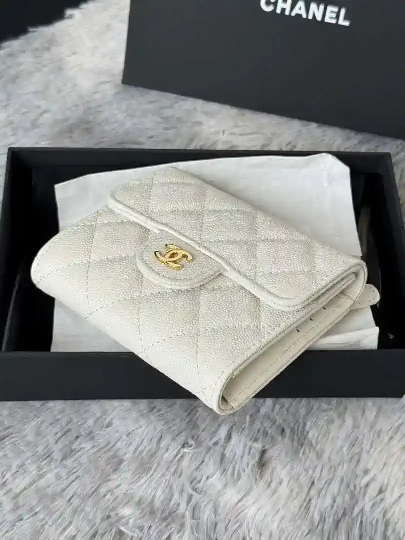 Chanel AP0231 Classic Small FLAP Wallet Calfskin White