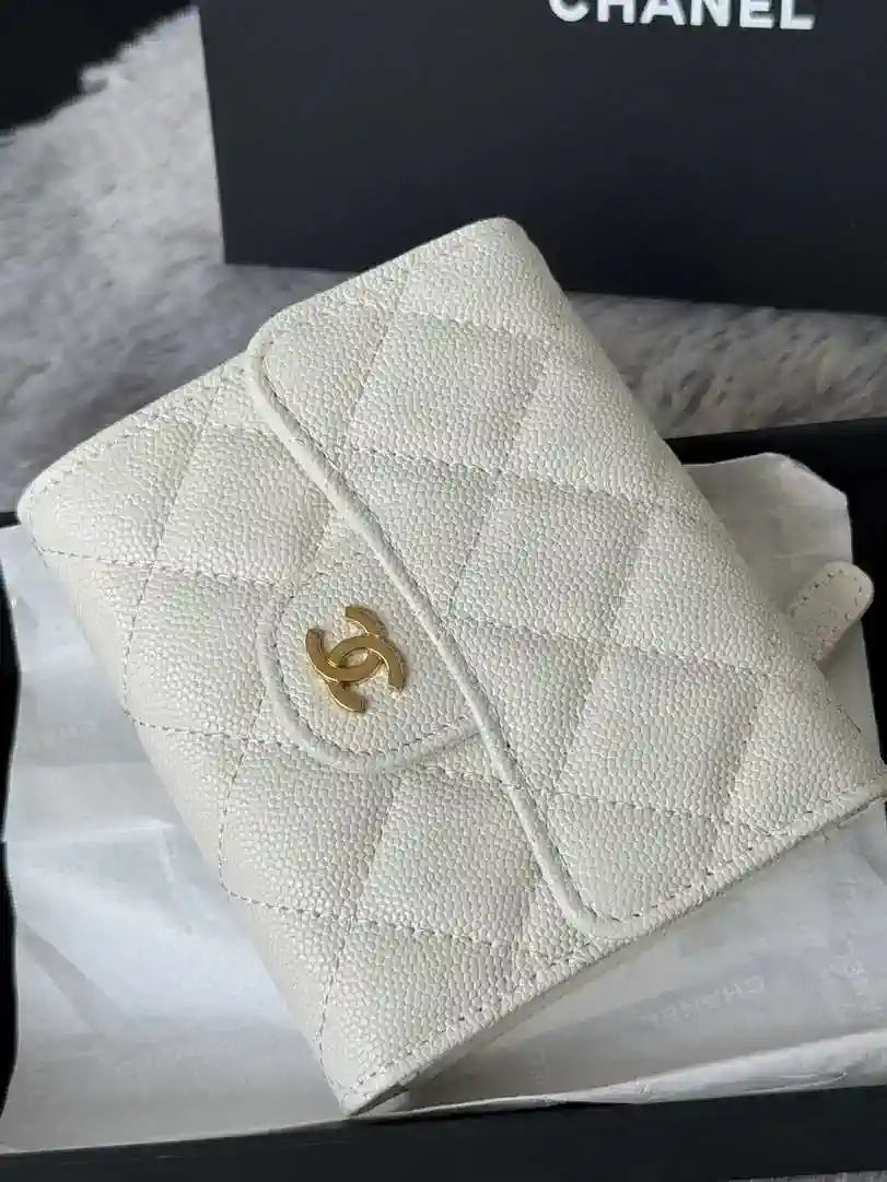 Chanel AP0231 Classic Small FLAP Wallet Calfskin White