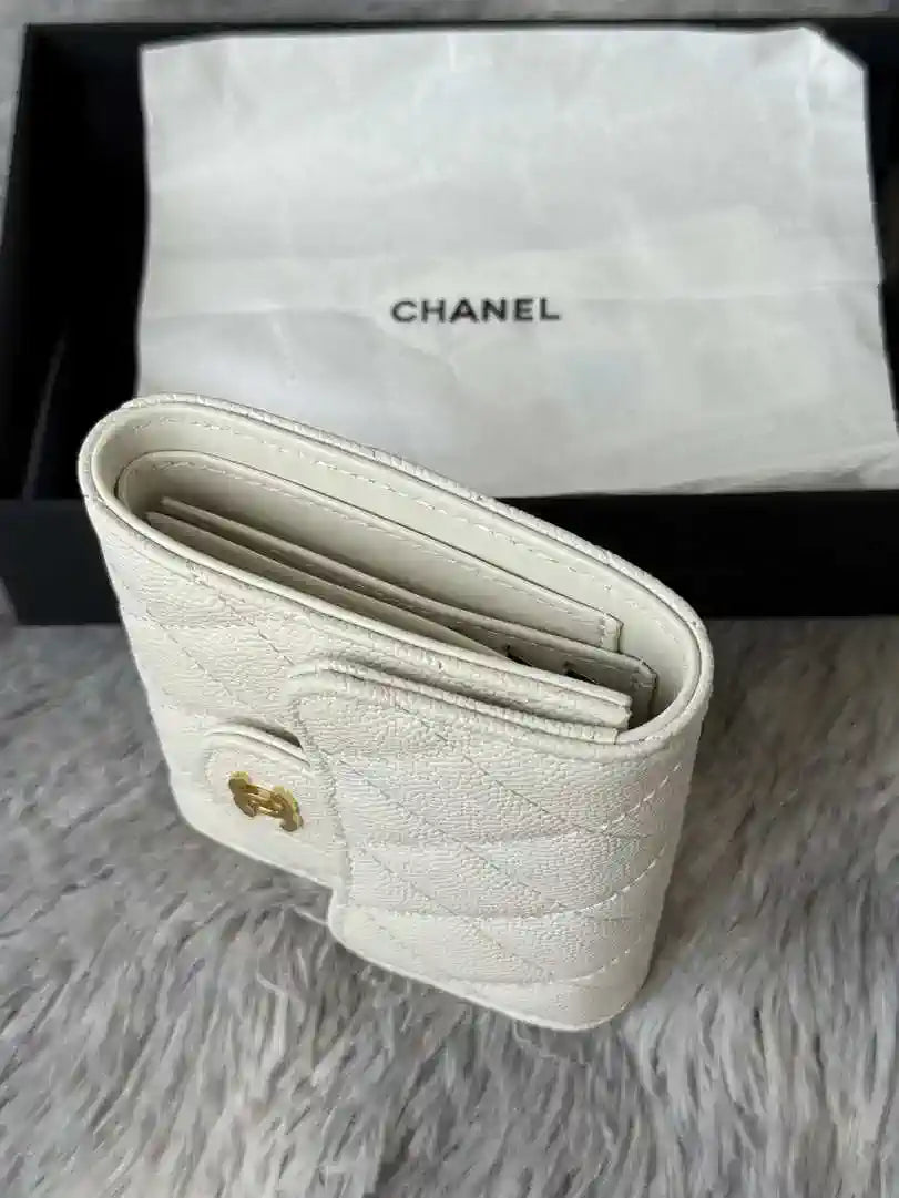 Chanel AP0231 Classic Small FLAP Wallet Calfskin White