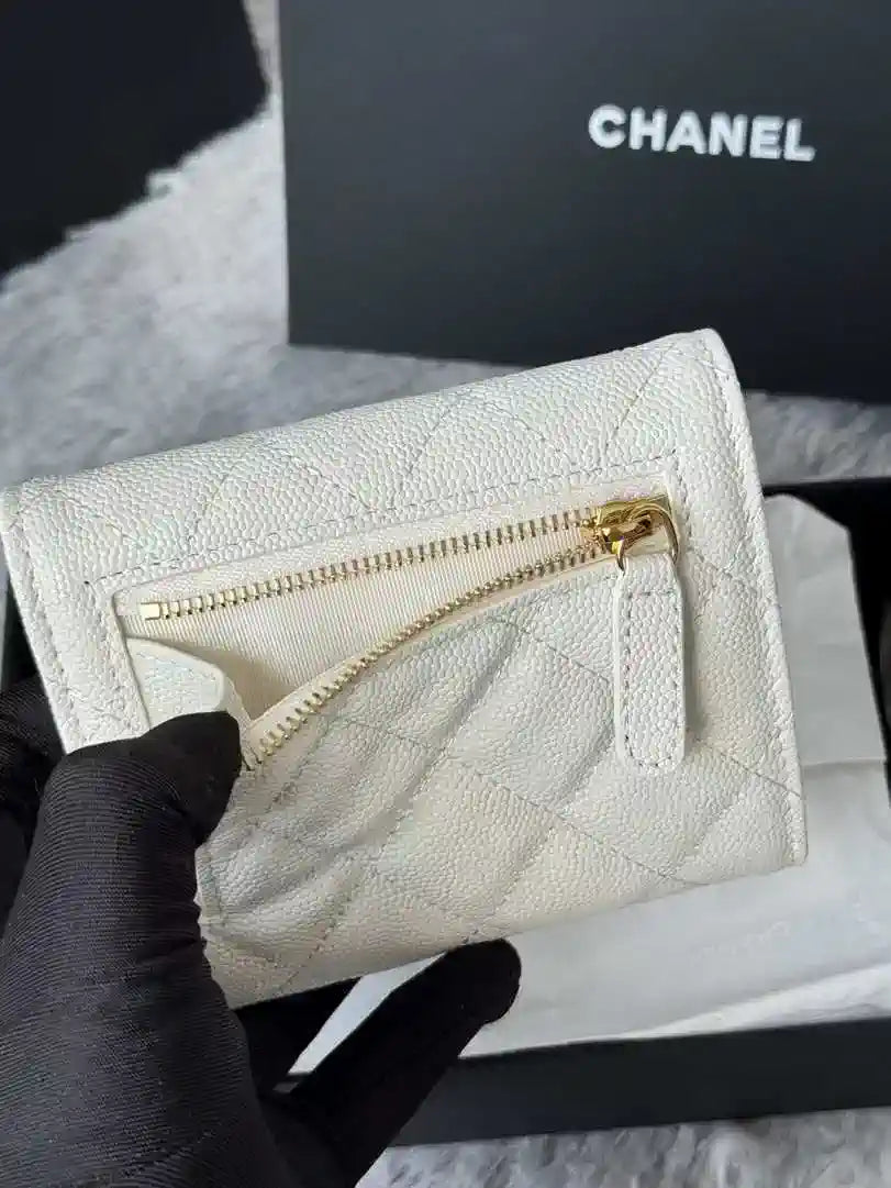 Chanel AP0231 Classic Small FLAP Wallet Calfskin White