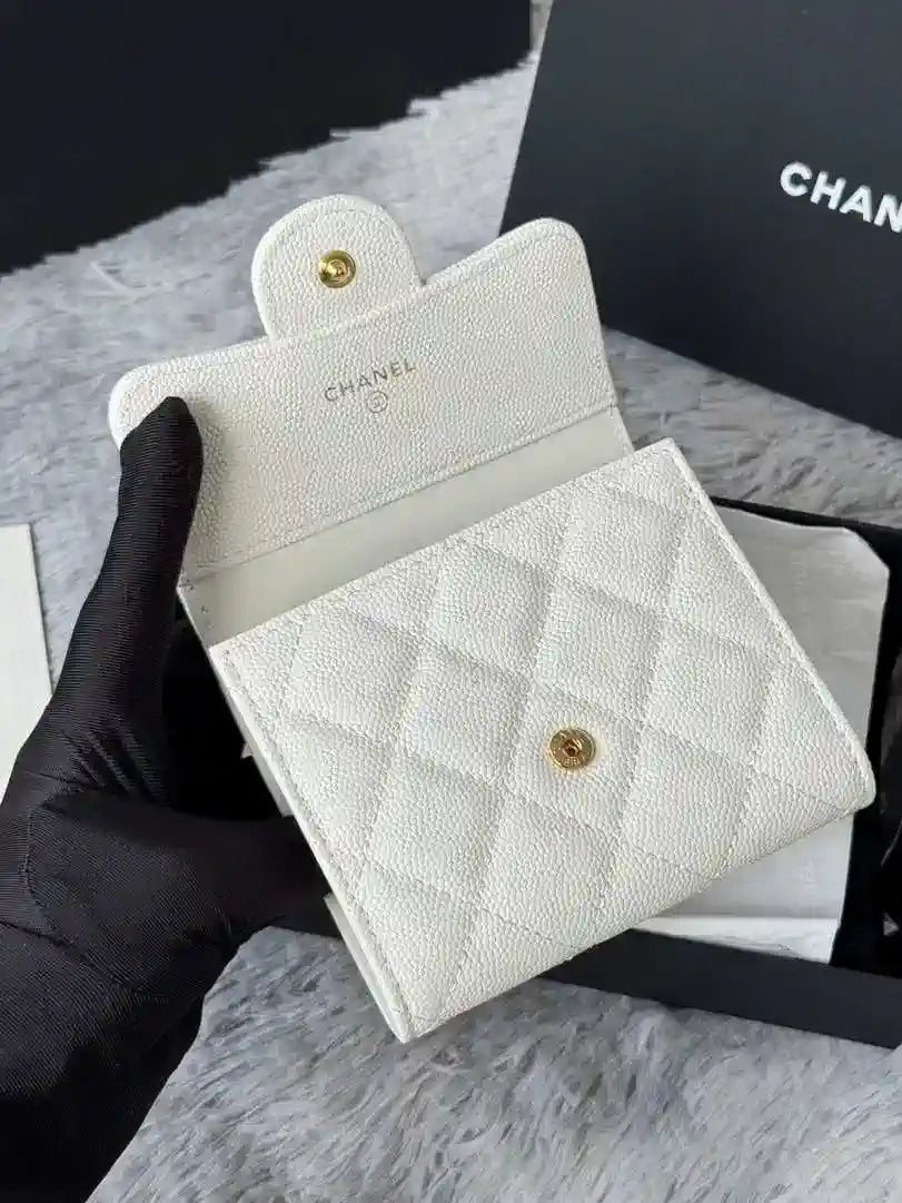 Chanel AP0231 Classic Small FLAP Wallet Calfskin White