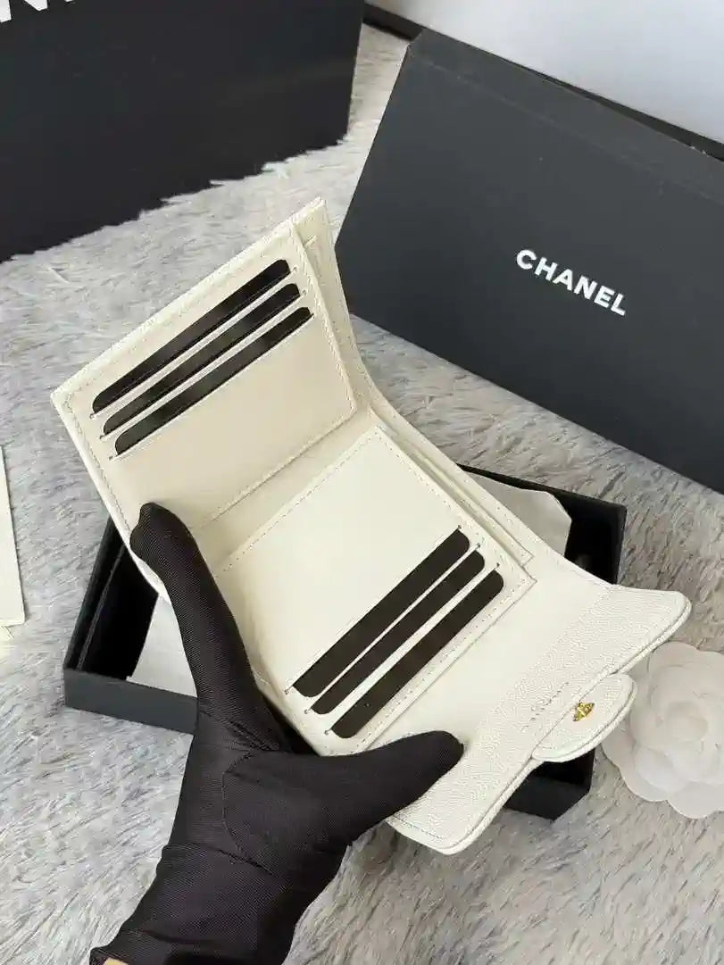 Chanel AP0231 Classic Small FLAP Wallet Calfskin White