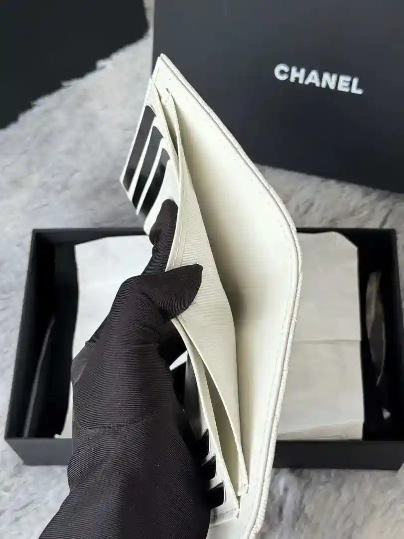 Chanel AP0231 Classic Small FLAP Wallet Calfskin White