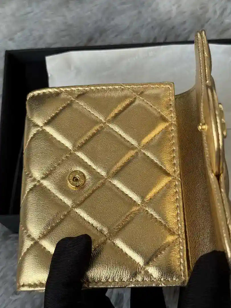 Chanel AP0231 Classic Small FLAP Wallet Gold Lambskin