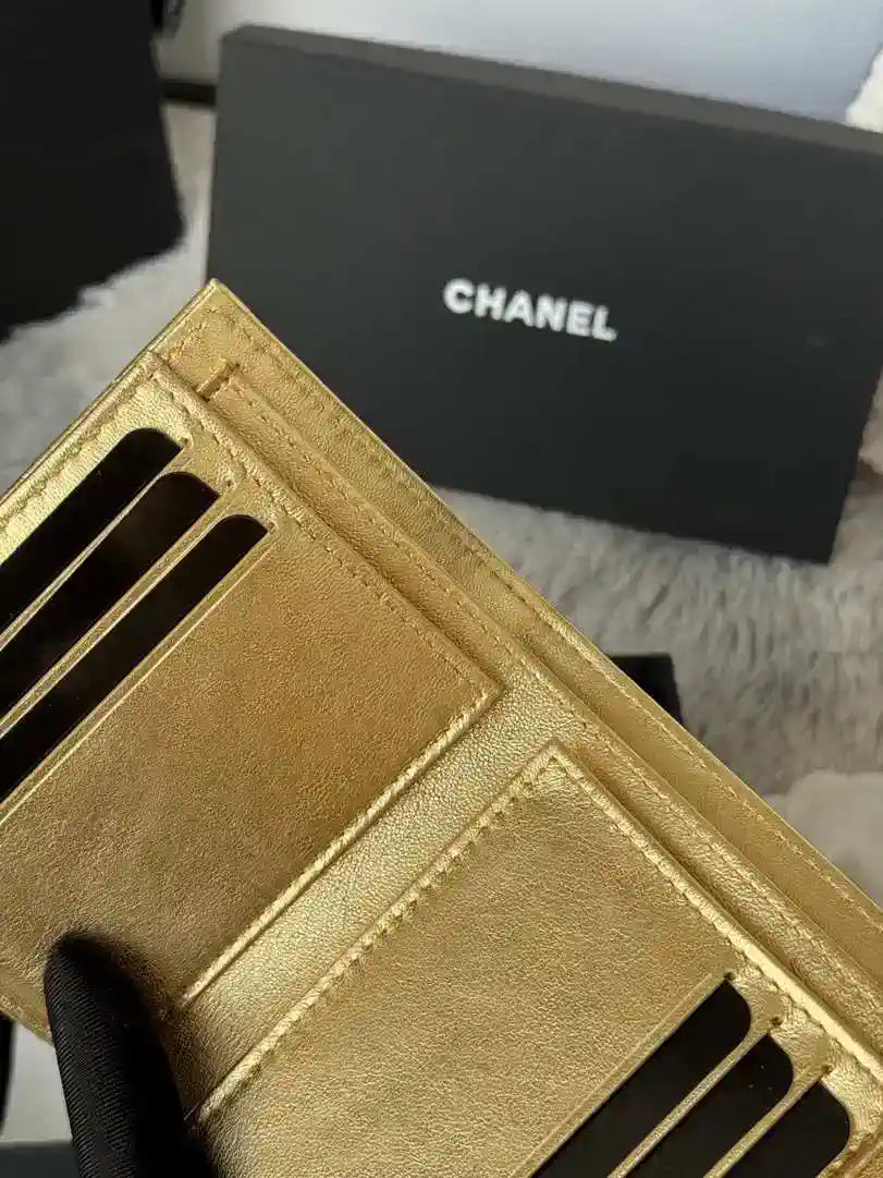 Chanel AP0231 Classic Small FLAP Wallet Gold Lambskin