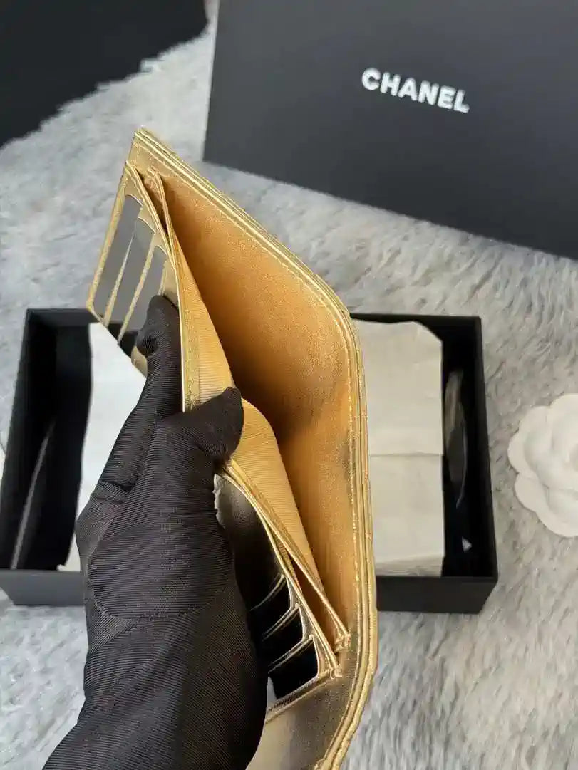 Chanel AP0231 Classic Small FLAP Wallet Gold Lambskin