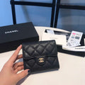 Chanel AP0231 Classic Small FLAP Wallet Calfskin Black Gold - Default Title - View 1