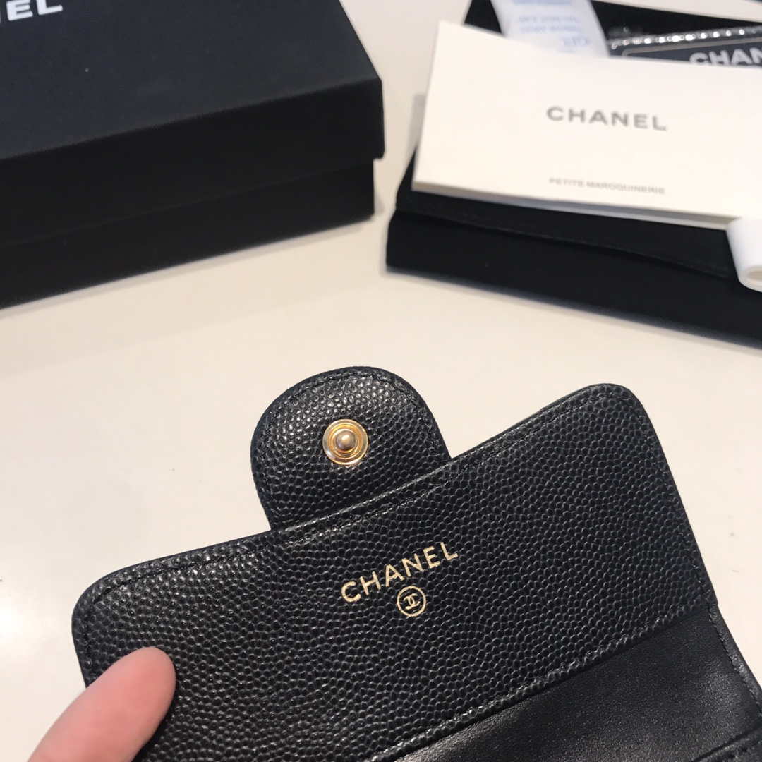 Chanel AP0231 Classic Small FLAP Wallet Calfskin Black Gold - Default Title - View 7
