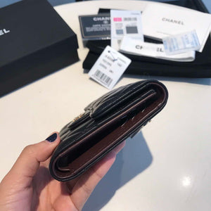 Chanel AP0231 Classic Small FLAP Wallet Lambskin Black Gold - Default Title - View 6
