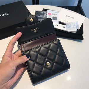Chanel AP0231 Classic Small FLAP Wallet Lambskin Black Gold - Default Title - View 7